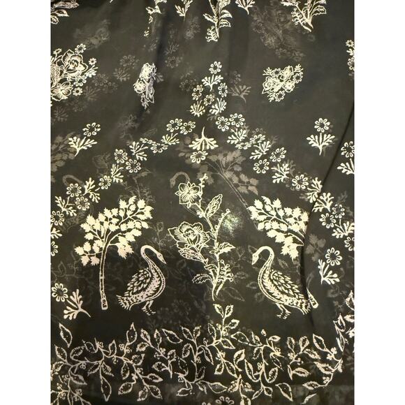 Y2K Sheer Black Baby‎ Doll Lace Slip Top L Peacocks Floral Fairy Goth Romantic - Picture 7 of 9